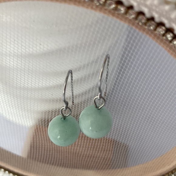 AMAZONITE Stainless Steel Drop Earrings - Picture 4 of 11
